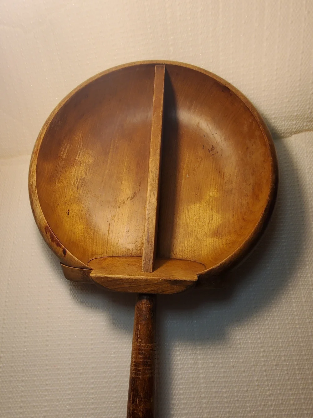 Primitive Vintage Collectible Prep Wood  Bowl With Handle. See Description.